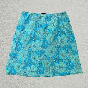 Blue green floral groovy skirt Y2K bohemian hippie boho chic 2000s